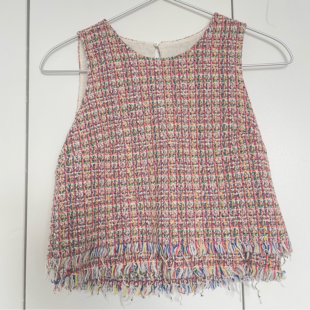 ZARA tweed top   SIZE XS